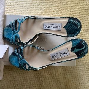 Size 37 Jimmy Choo Snakeskin Sexy Slides